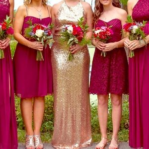 Rose gold bridesmaid dress